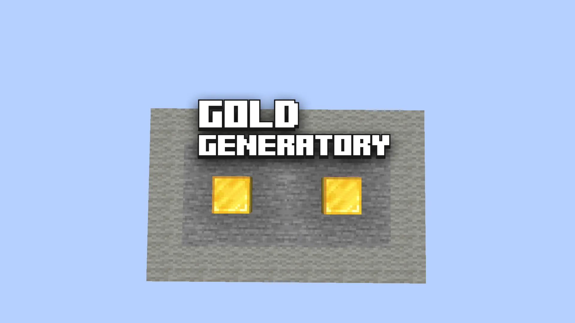 Ukázka, jak má vypadat ostrov s generátory zlata v Minecraft BedWars