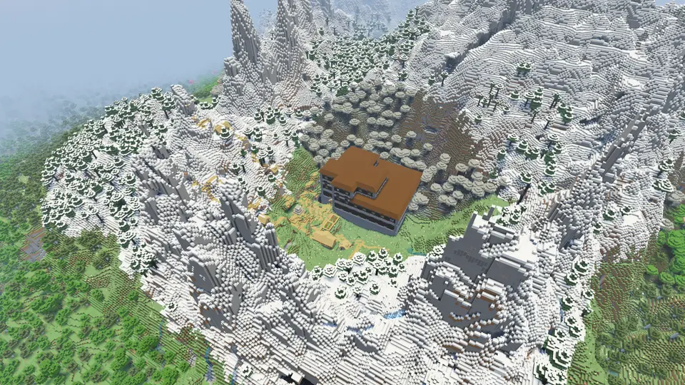 Screenshot seedu Woodland Mansion, vesnice a Ancient City v jednom údolí