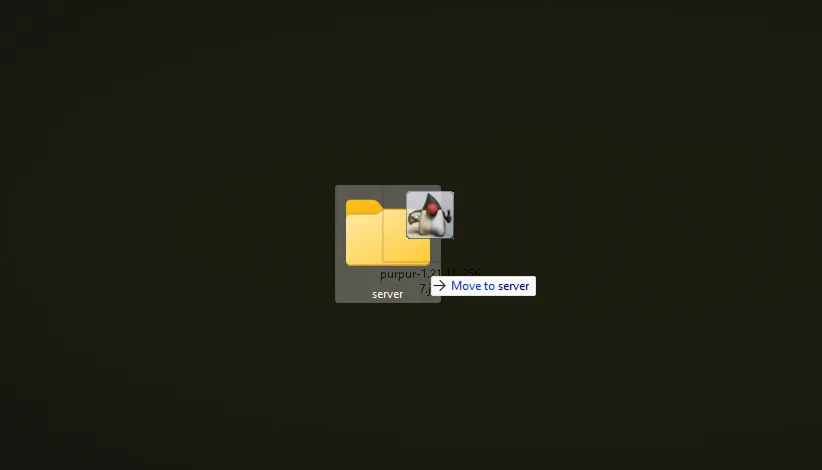 Přesunutí purpur do složky server