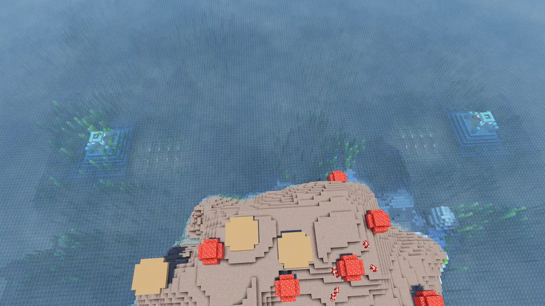 Čtyři Ocean Monumenty pár bloků od sebe s Mushroom Islandem