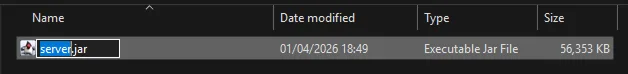 Jak přejmenovat Minecraft server soubor na server.jar