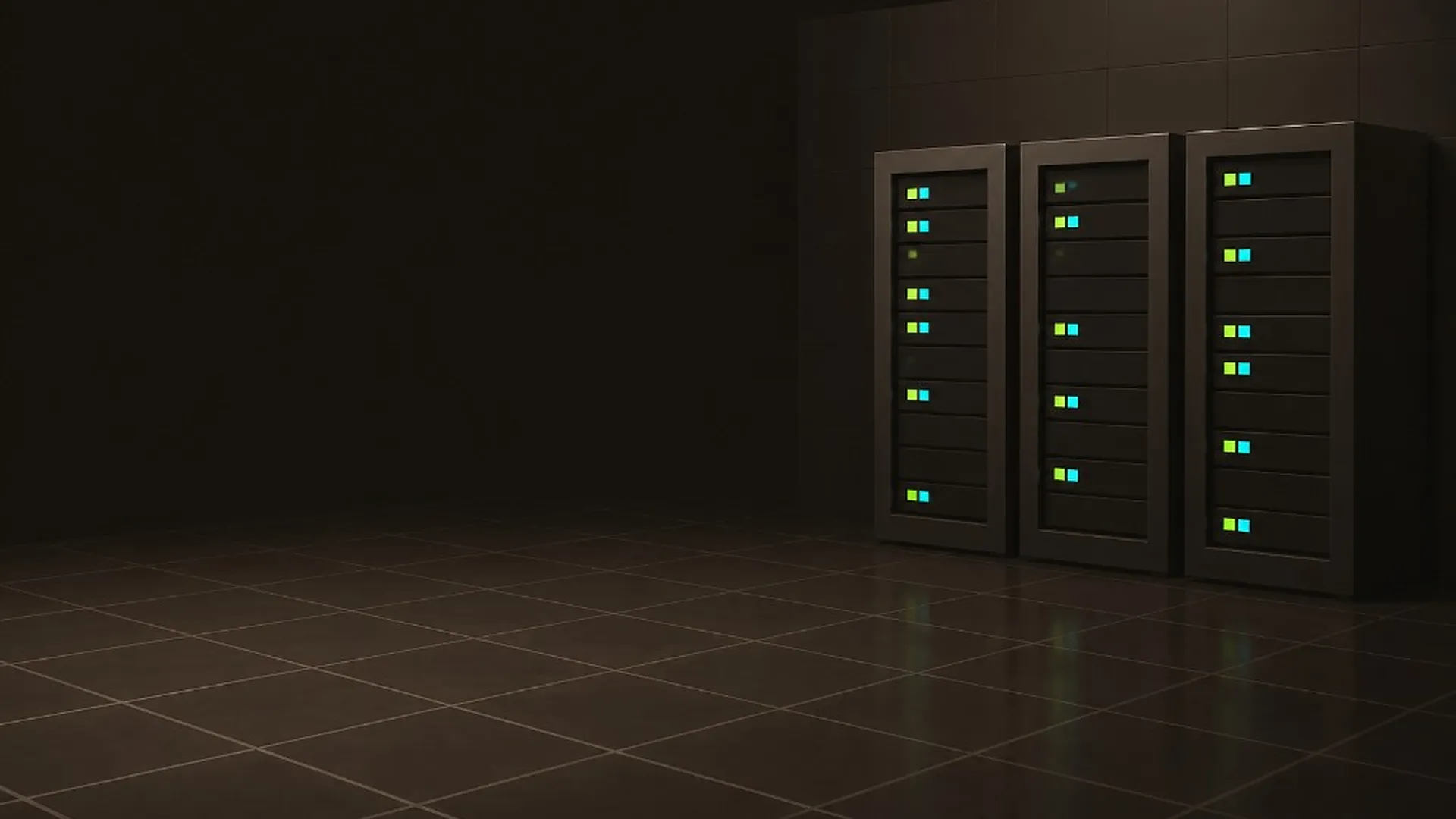 Datacentrum s řadami serverů