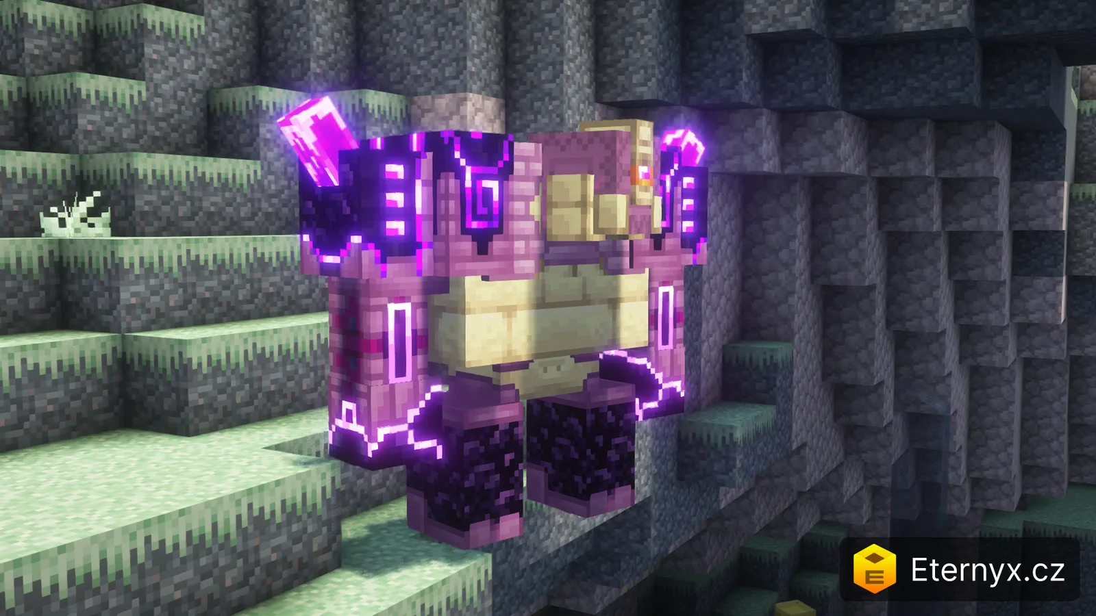 Boss Ender Guardian z modu Cataclysm v Majnr Skyblock modpacku