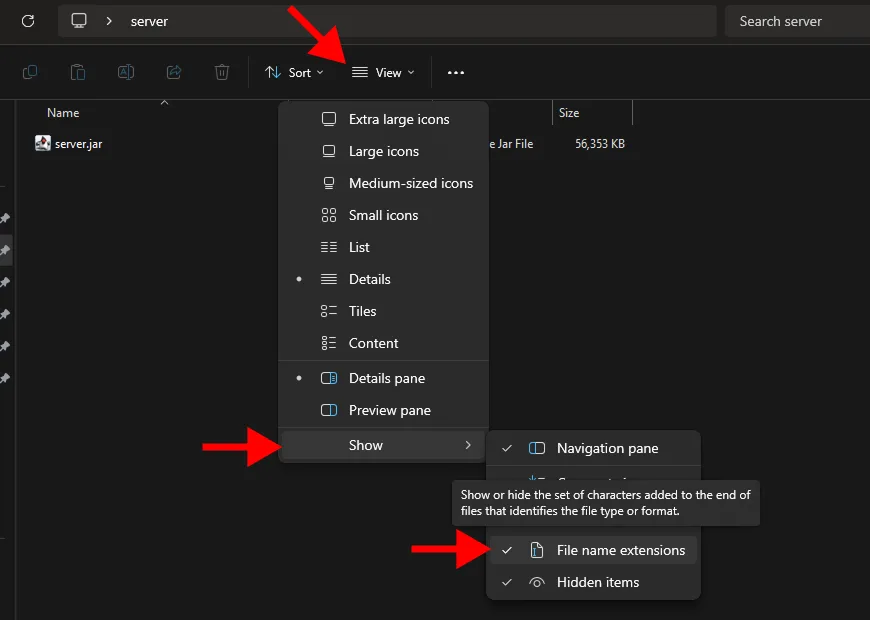 Zapnutí zobrazení přípon souborů ve Windows Průzkumníku