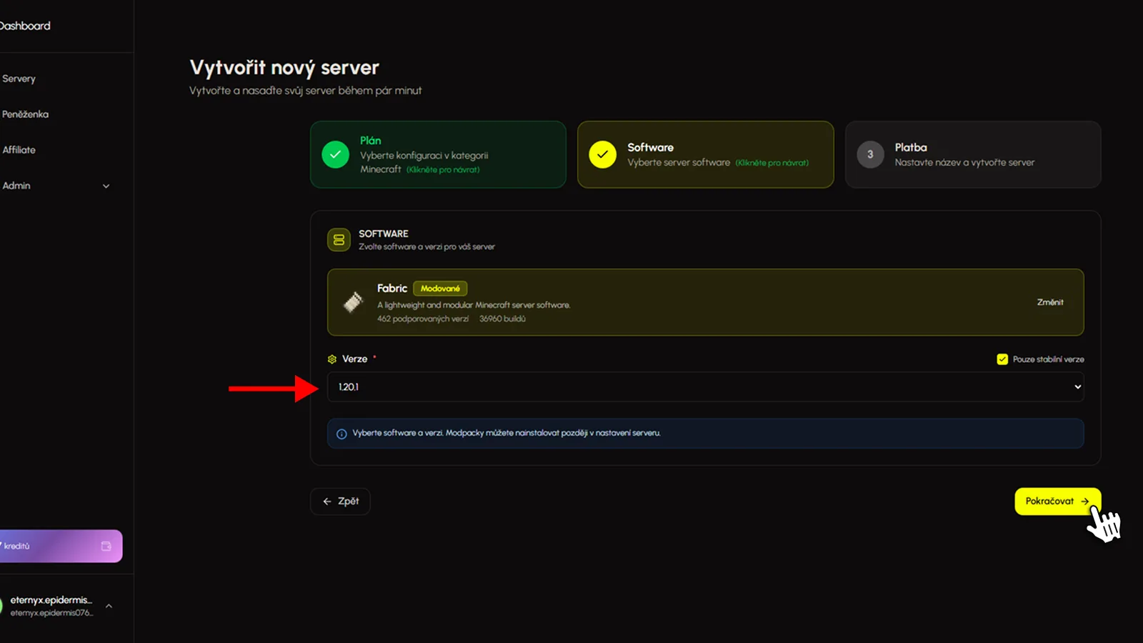 Jak vytvořit Fabric 1.20.1 Minecraft server