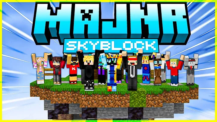 Majnr Skyblock: společná fotka českých YouTuberů na Skyblock ostrovech